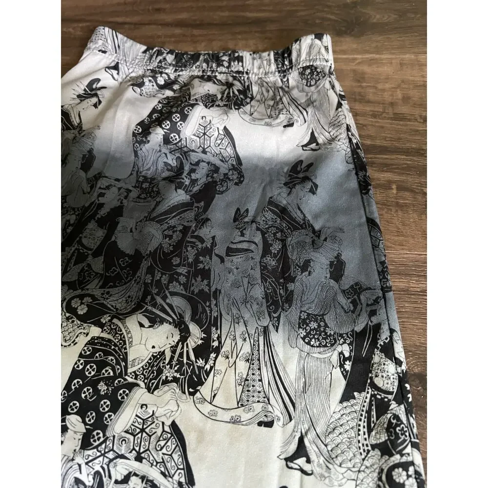 No Boundaries VTG Y2k Kids Girls 4/5 Skirt top Matching set Geisha Asian Gray